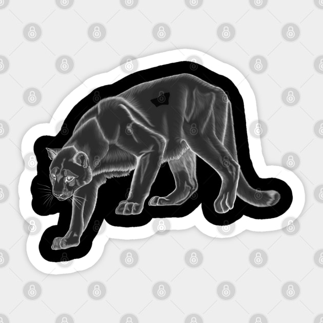 Mountain Lion Ghost Sticker by Earthy Fauna & Flora